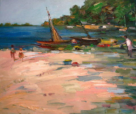 at the lake 24x20 inches