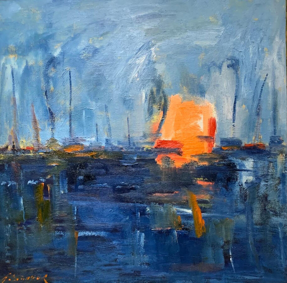 Horizon sunset 36x36x1.5 inches
